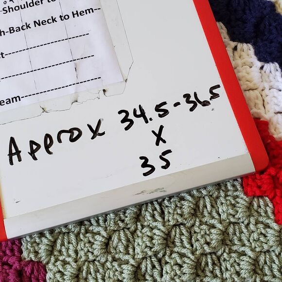 Hand Crocheted Afghan Throw Lap Blanket Toddler Youth Kids Striped 36 x 35 in - Picture 9 of 9